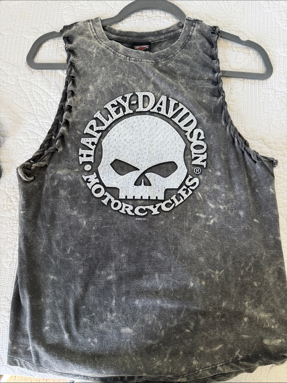 Harley-Davidson Black Washed Skull Tank for Kids